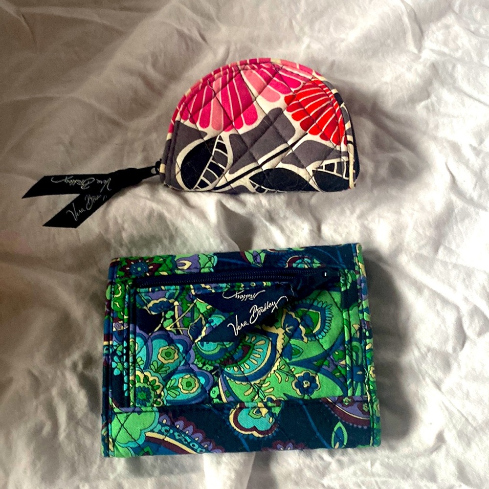 Very Bradley Coin Purse and Folding Wallet Good Used Condition